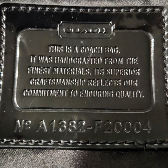 Coach F-20004 Daisy Liquid Gloss Black Patent Leather Shoulder Bag Tote Purse - Picture 5 of 16